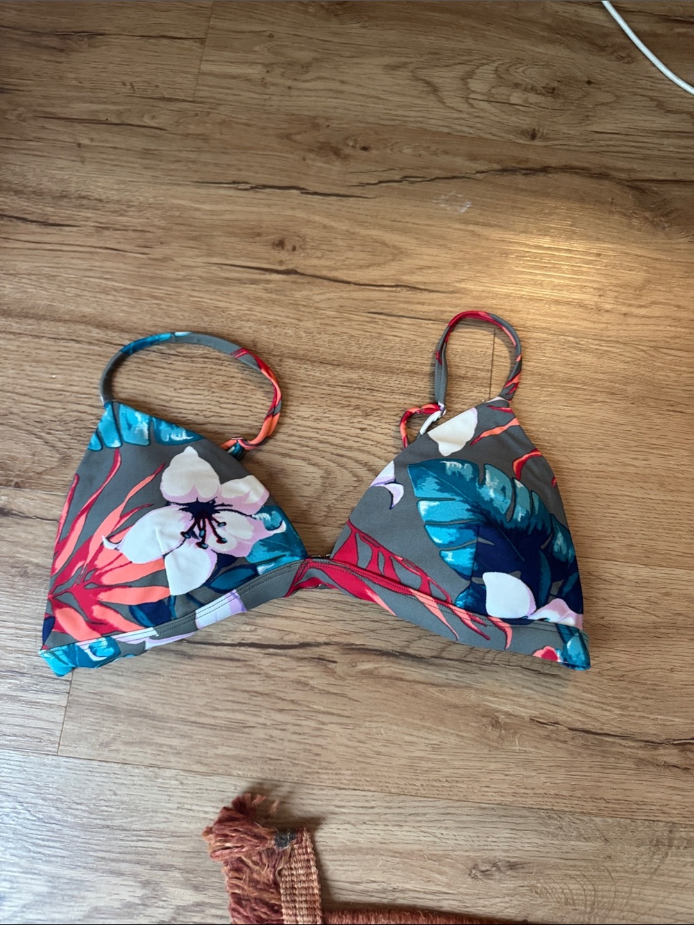 Hollister floral triangle swim top
